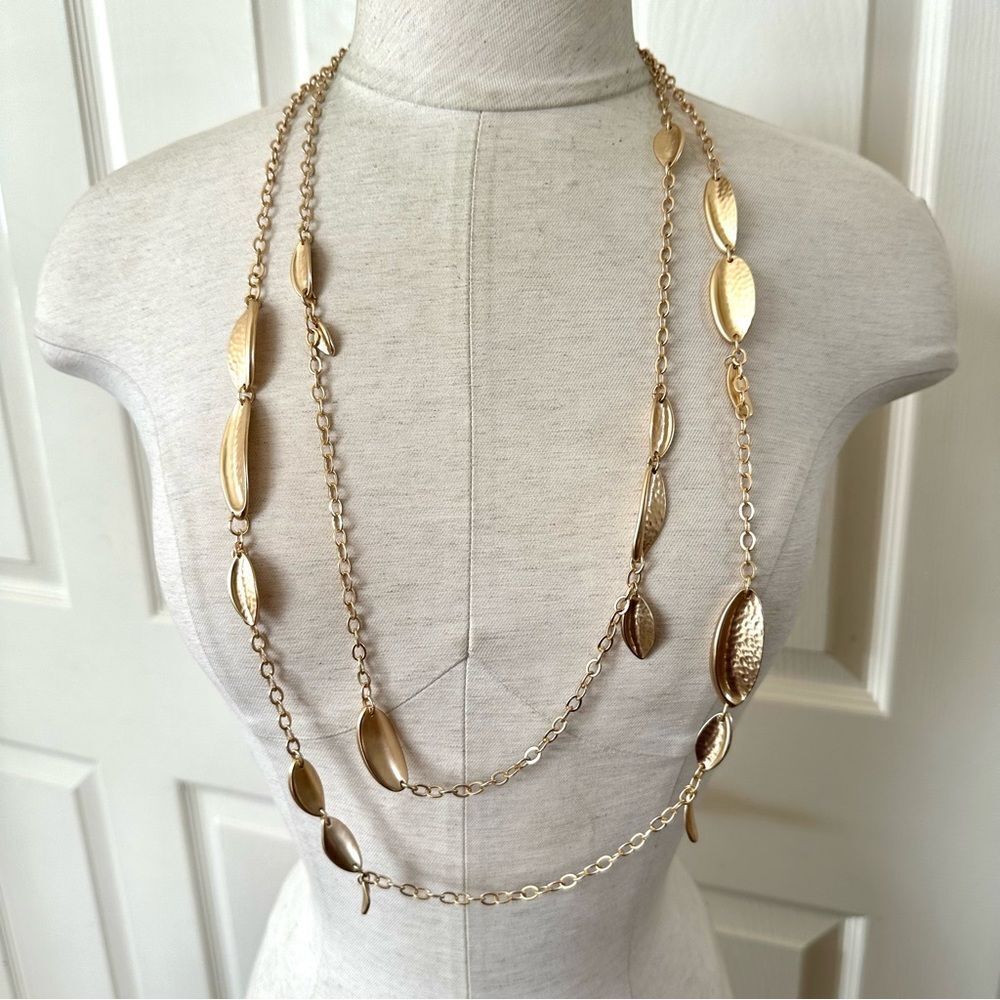 Chico’s gold tone Hera multi chain necklace NWT